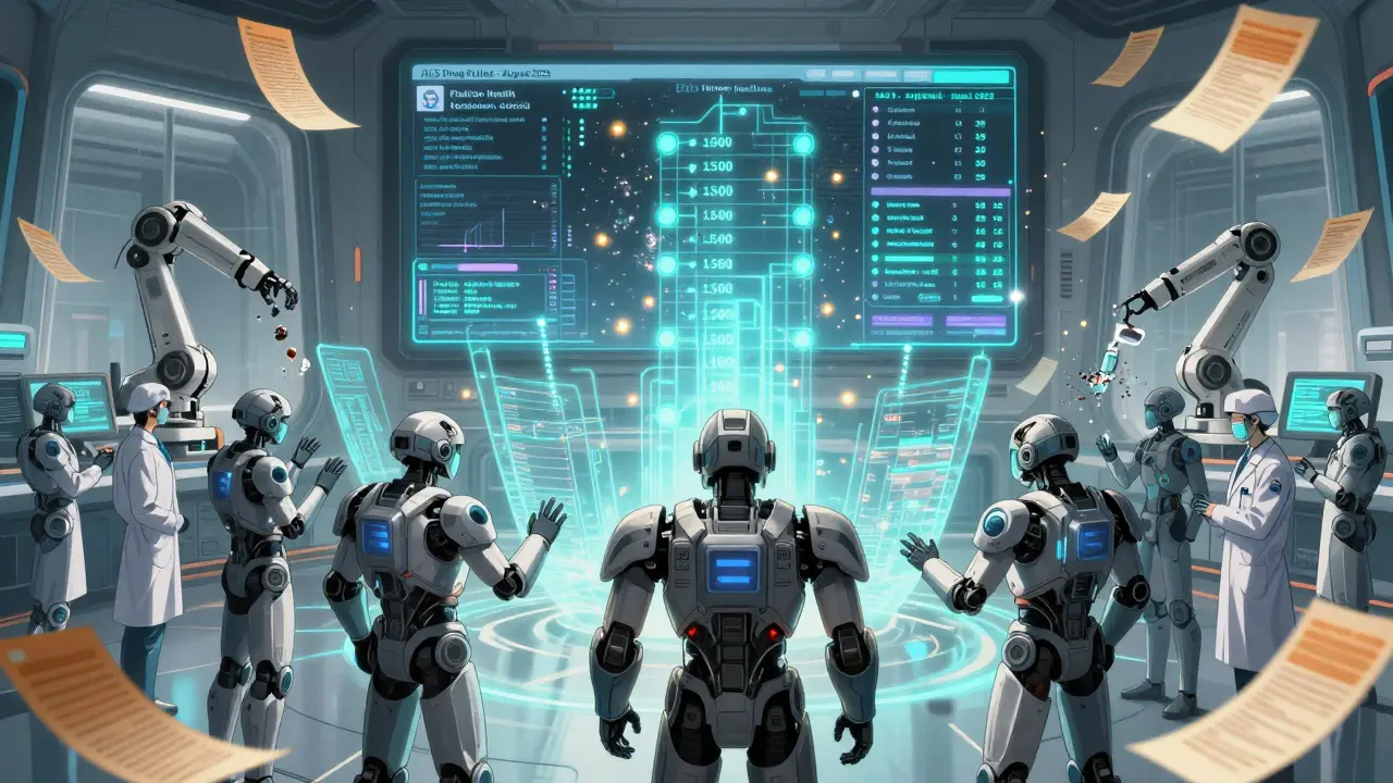 Twelve armored FDA scientists coordinate a drug withdrawal in a high-tech command center with real-time patient data.