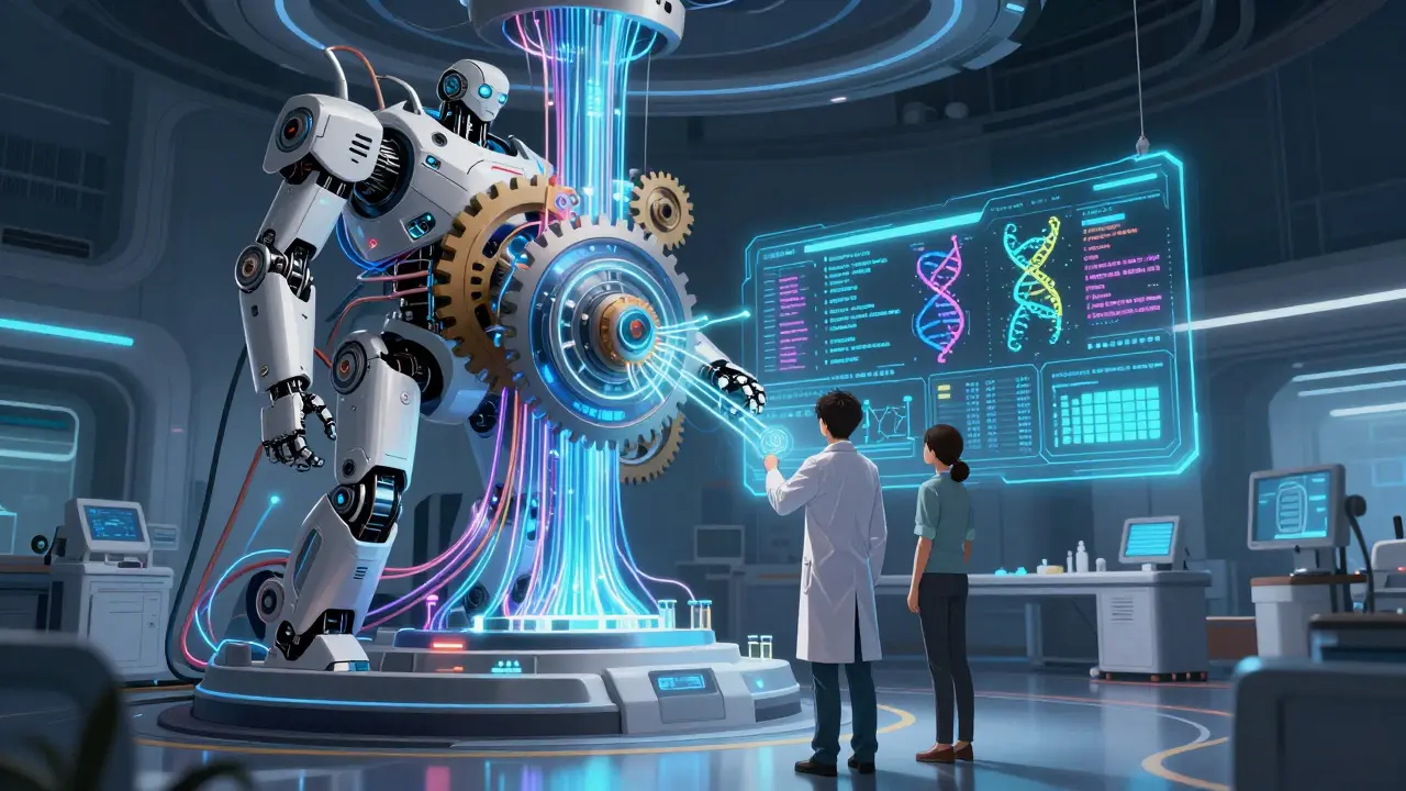 AI medical engine analyzing patient data for personalized care plans
