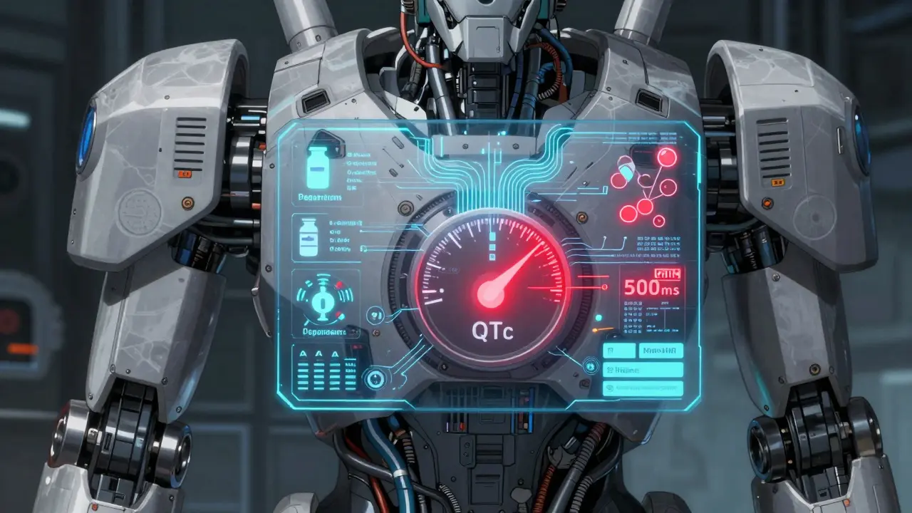Cybernetic interface calculating cardiac risk factors and thresholds