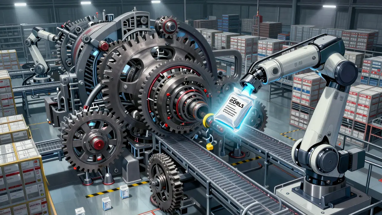 Robotic inspection system for drug supply chain in manga style