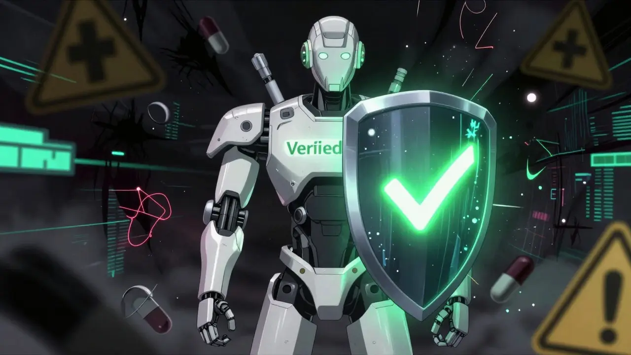 Security robot shielding against fake online pharmacy threats